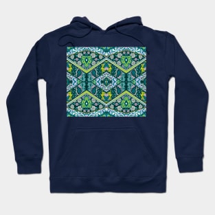 Pink and Teal Botanical Mandala Hoodie